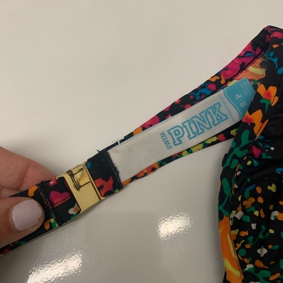 Victoria’s Secret Pink Floral Strapless Bikini Top Small - Picture 2 of 4